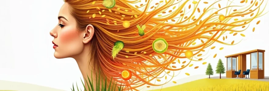 Rinçage à l'eau de riz des cheveux