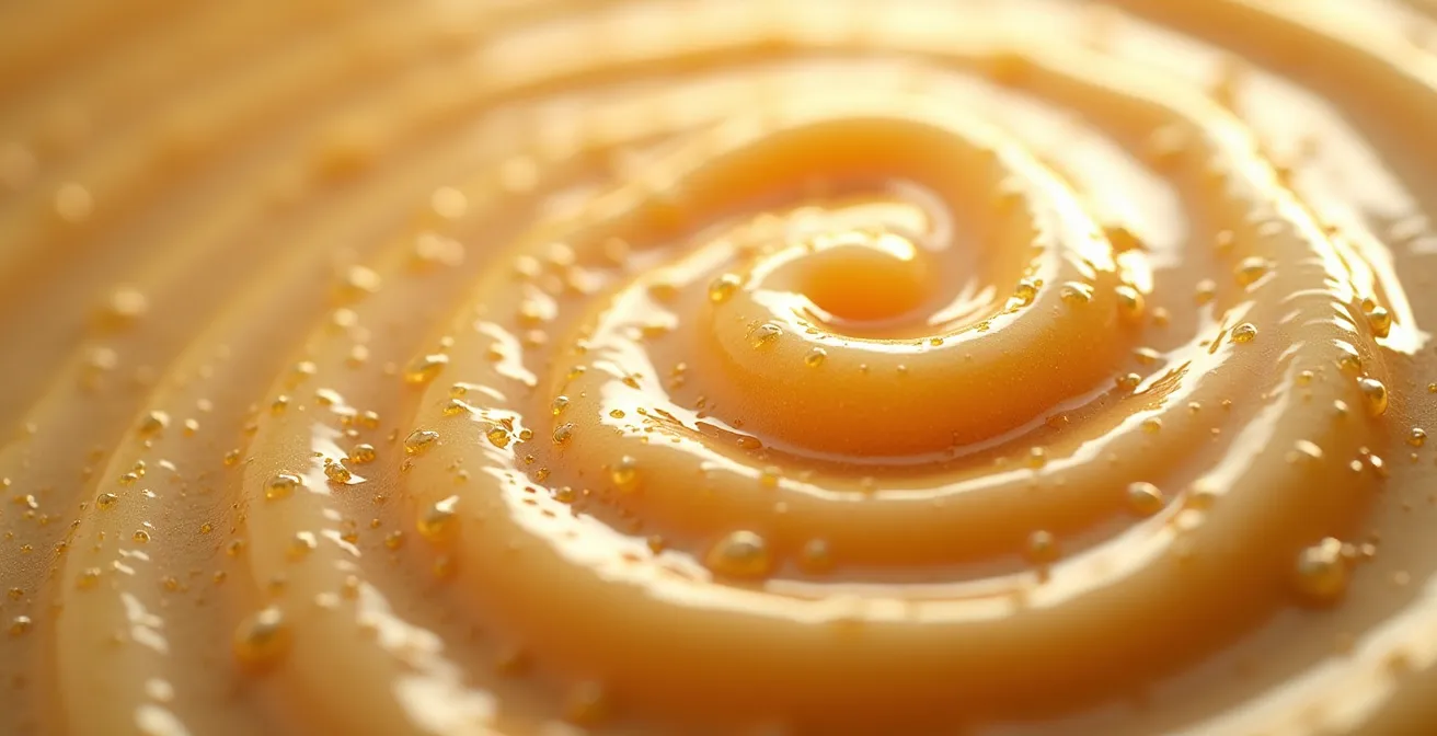 Texture macro d'une crème cosmétique naturelle